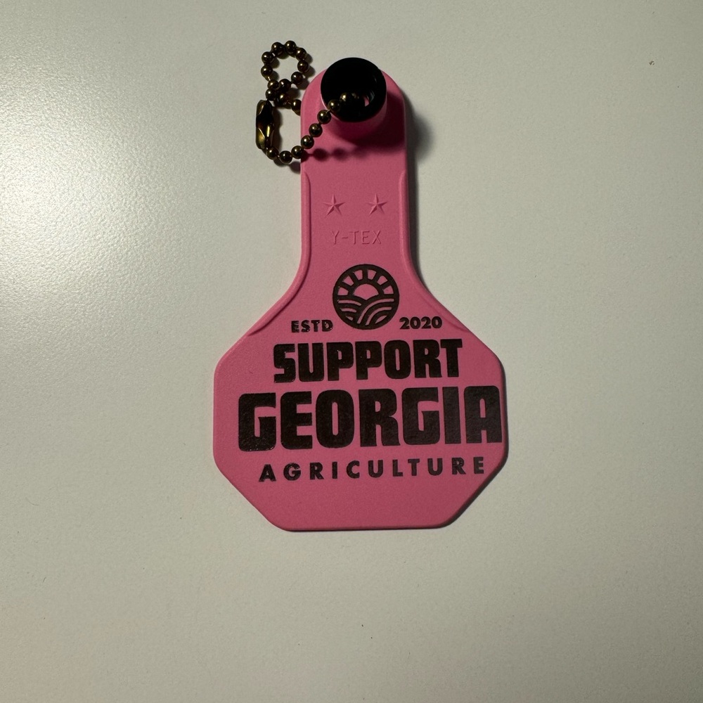 Support Georgia Ag Ear Tag Key Chain